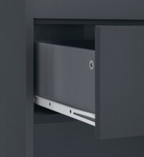 Midischrank >Vinga< 1 Tür, 2 Schubladen, in Grau - 60x102x35cm (BxHxT)
