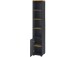 Hochschrank >Vinga< 1 Tür, 3 Böden, Grau / Eiche Dekor - 32x182x35cm (BxHxT)