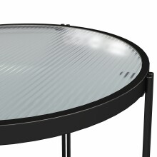 Beistelltisch >Ælva< Glas / Metall, in matt Schwarz - 44x55x44cm (BxHxT)