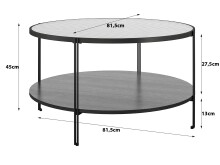 Couchtisch >Ælva< Glas / Mettal matt Schwarz...