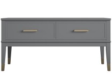 Couchtisch >Bendik< 2 Schübe, aufklappbar, Grau - 106x51x52cm (BxHxT)