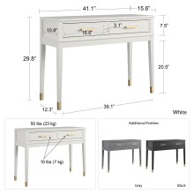 Konsolentisch >Bendik< in Grau, MDF/Kautschukholz - 105x76x40cm (BxHxT)