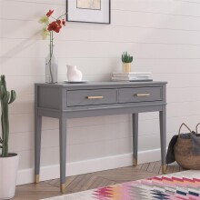 Konsolentisch >Bendik< in Grau, MDF/Kautschukholz - 105x76x40cm (BxHxT)