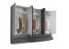 Drehtürenschrank >Janne< 6 Schübe, 6 Türen, Weiß / Graphit / 2x Spiegel - 272x211x55cm (BxHxT)