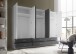 Drehtürenschrank >Janne< 6 Schübe, 6 Türen, Weiß / Graphit / 2x Spiegel - 272x211x55cm (BxHxT)