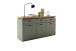 Sideboard >MONIZ< LED-Beleuchtung, Salbei grün/ Eichenfarben Dekor - 156x83x44 (BxHxT)