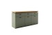 Sideboard >MONIZ< LED-Beleuchtung, Salbei grün/ Eichenfarben Dekor - 156x83x44 (BxHxT)