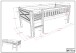 Kinderbett >Scott< mit Rollrost, 90x200cm, in Weiß, Massivholz - 208x83x105cm (BxHxT)