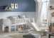 Kinderbett >Scott< Rollrost, Rutsche, 90x200cm, Weiß, Massivholz - 208x83x175cm (BxHxT)