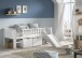 Spielbett >Scott< Rollrost, Rutsche, 90x200cm, Weiß, Massivholz - 208x83x175cm (BxHxT)