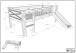 Spielbett >Scott< Rollrost, Rutsche, 90x200cm, Weiß, Massivholz - 208x83x175cm (BxHxT)