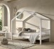 Hausbett >Buche Massiv< Rollrost, 90x200cm, Buche massiv weiß - 207,5x170x97,5 (BxHxT)