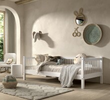 Einzelbett >Buche Massiv< Rollrost, 90x200cm, Buche...