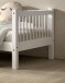 Einzelbett >Buche Massiv< Rollrost, 90x200cm, Buche massiv weiß lackiert - 207,5x68x97,5 (BxHxT)