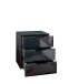 Nachtkommode >Pari< 3 Schubladen, Graphit / Glas Graphit - 46x56x40cm (BxHxT)