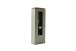 Vitrine >MONIZ< 1 Tür, LED, in Salbei grün / Eichenfarben Dekor - 70x197x38 (BxHxT)