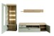 Wohnwand >MONIZ< (3-teilig) mit LED, Salbei grün/Eiche Evoke Dekor - 280x198x44 (BxHxT)