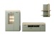 Wohnwand >MONIZ< (3-teilig) mit LED, Salbei grün/Eiche Evoke Dekor - 324x198x44 (BxHxT)