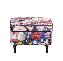Ohrensessel >LAUREL< (Sessel mit Hocker) in Flower - 78x102x98 (BxHxT)