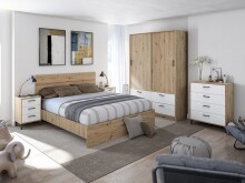 Kommode >ENZO< in Nodi Eiche/Artik Weiß - 78x94x40 (BxHxT)