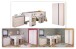 Jugendzimmer-Set >Pirouette 12< (3-teilig) in Weiss, mit drehbaren Elementen in Rosa oder Grau
