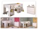 Jugendzimmer-Set >Pirouette 16< (2-teilig) in Weiss, mit drehbaren Elementen in Rosa oder Grau