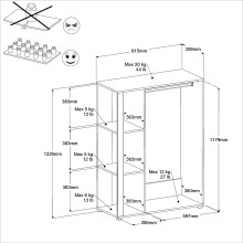 Jugendzimmer-Set >Aalborg 5< (5-teilig) in Weiße / Eiche Dekor