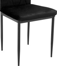 4-Fußstuhl >Maia< (2er-Set) in Schwarz, Samt/Metall - 42x98x53cm (BxHxT)