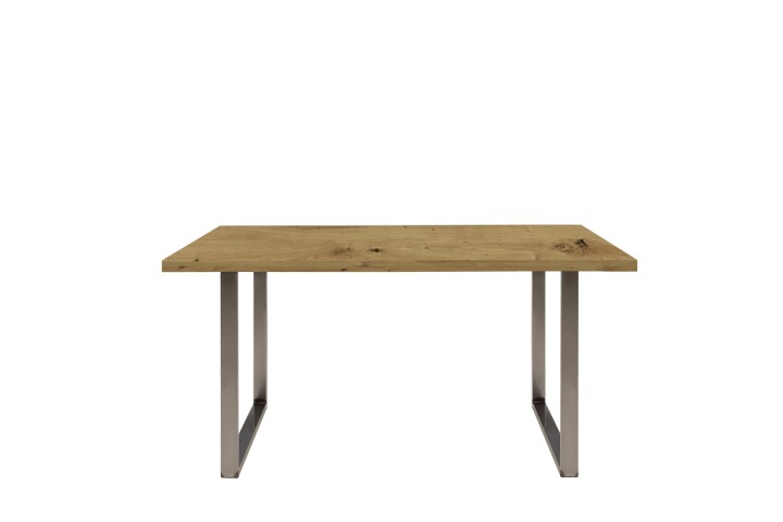 Esstisch >TABLES< Artisan Eiche Dekor, U-Gestell Rohstahl - 140x74,7x90cm (BxHxT)
