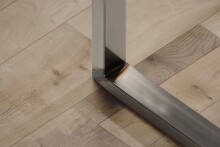 Esstisch >TABLES< Artisan Eiche Dekor, U-Gestell Rohstahl - 140x74,7x90cm (BxHxT)