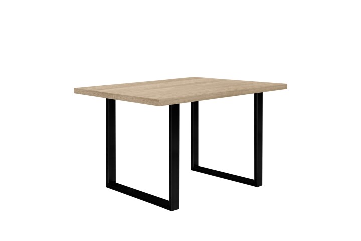 Esstisch >TABLES< in Sonoma Eiche Dekor, U-Metallgestell schwarz - 140x74,7x90cm (BxHxT)