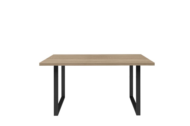 Esstisch >TABLES< in Sonoma Eiche Dekor, U-Metallfüße in Schwarz - 160x74,7x90cm (BxHxT)