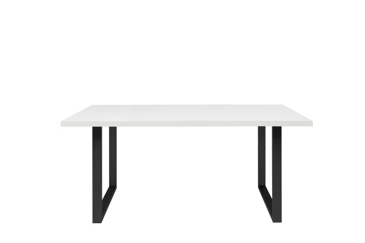 Esstisch >TABLES< in Weiss, U-Metallgestell schwarz - 160x74,7x90cm (BxHxT)