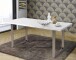 Esstisch >TABLES< in Weiss, U-Metallgestell rohstahl - 180x74,7x90cm (BxHxT)