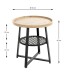 Beistelltisch >54461< in eiche, schwarz, MDF, Metall, PVC - 55x50cm (HxD)