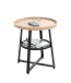Beistelltisch >54461< in eiche, schwarz, MDF, Metall, PVC - 55x50cm (HxD)