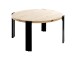 Couchtisch >54462< in eiche, schwarz, MDF, Metall - 42x75cm (HxD)