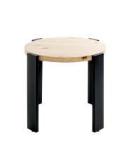 Beistelltisch >54463< in eiche, schwarz, MDF, Metall - 46x50cm (HxD)
