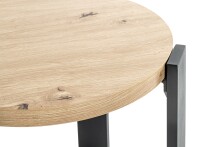 Beistelltisch >54463< in eiche, schwarz, MDF, Metall - 46x50cm (HxD)