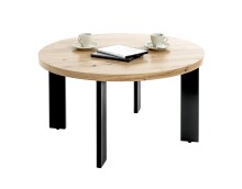 Couchtisch >54464< in eiche, schwarz, MDF, Metall - 42x75cm (HxD)