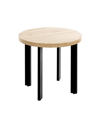 Beistelltisch >54465< in eiche, schwarz, MDF, Metall - 46x50cm (HxD)