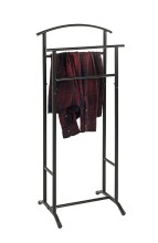 Herrendiener >55503< in schwarz, Stahlrohr - 48x107x36cm (BxHxT)