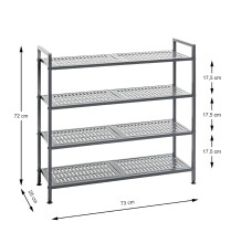 Schuhregal >55815< in anthrazit, Metall - 73x72x25cm (BxHxT)