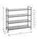 Schuhregal >55815< in anthrazit, Metall - 73x72x25cm (BxHxT)