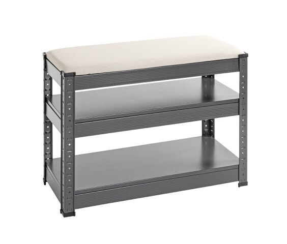 Schuhbank >55817< in anthrazit, grau - 60x47x28cm (BxHxT)