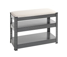 Schuhbank >55817< in anthrazit, grau - 60x47x28cm...