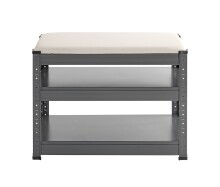 Schuhbank >55817< in anthrazit, grau - 60x47x28cm (BxHxT)