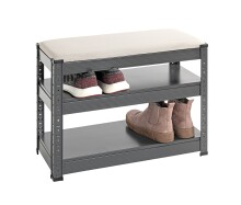 Schuhbank >55817< in anthrazit, grau - 60x47x28cm (BxHxT)
