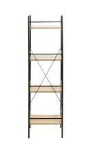 Ablageregal >55909< in eiche, schwarz, MDF, Metall - 34x130x27cm (BxHxT)