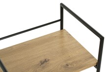 Ablageregal >55909< in eiche, schwarz, MDF, Metall - 34x130x27cm (BxHxT)